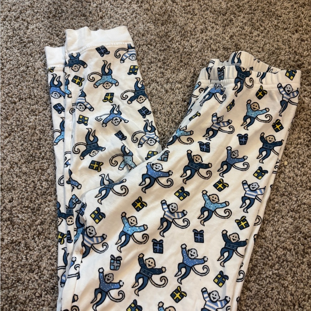 Roller Rabbit Blue and White Monkey Print Pants